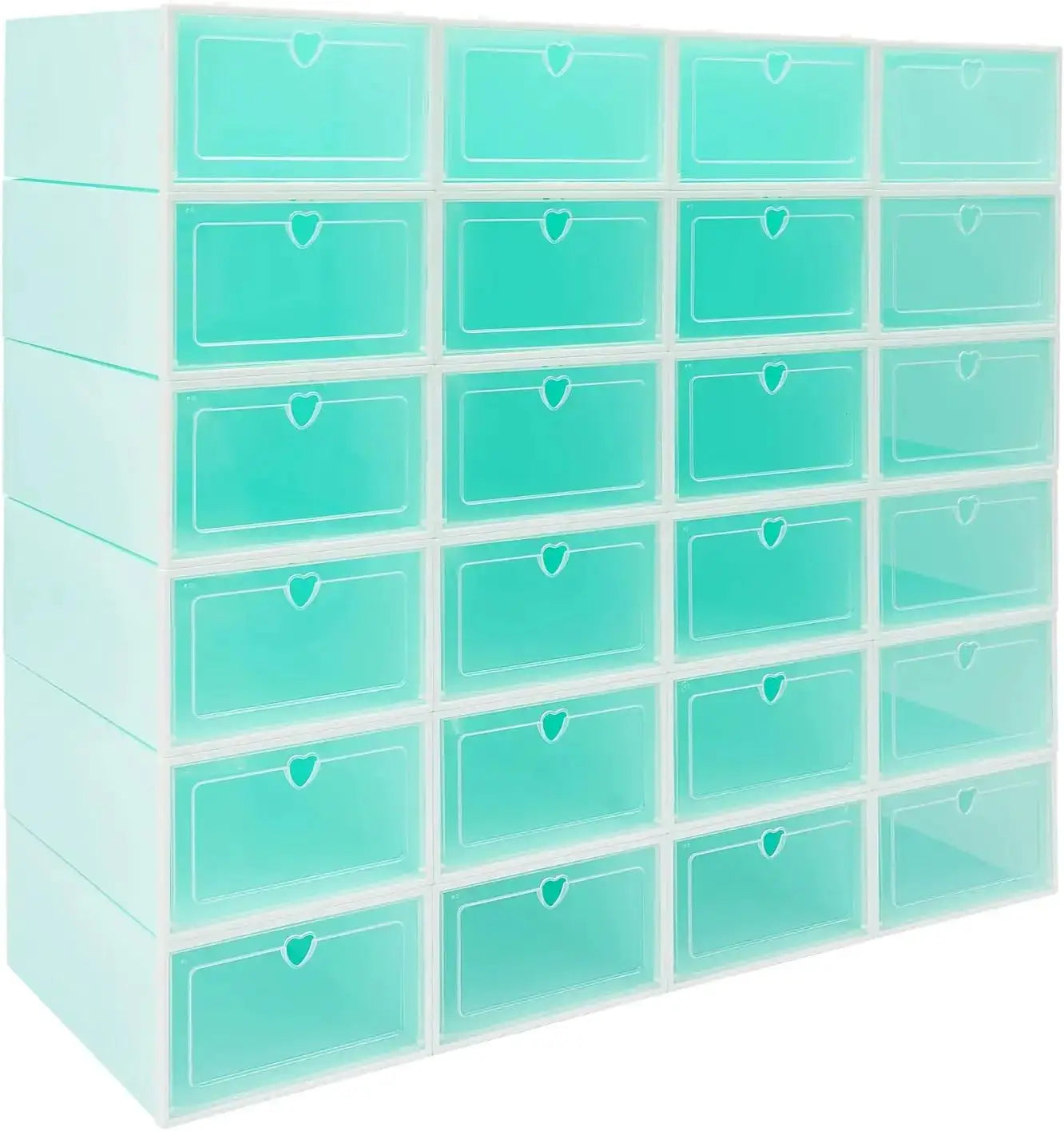 24 Pack Shoe Storage Box,Stackable Shoe Organizer for Closet,Space-Saving Plastic Shoe Box, Durable Shoe Rack for Boots from PriceLows™