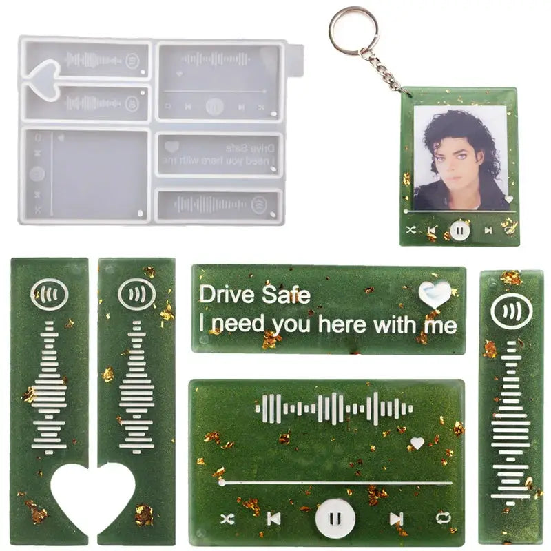 Silicone Music Player Mold | 54g Weight | Love Keychain Jewelry Making