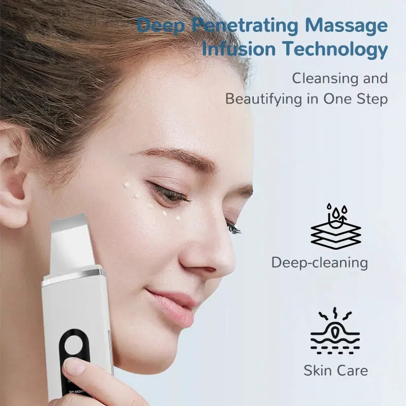 Ultrasonic Skin Scrubber Face Spatula Blackhead Remover EMS Facial Lifting Peeling Skin Care Tool Pore Deep Cleansing Machine from PriceLows™