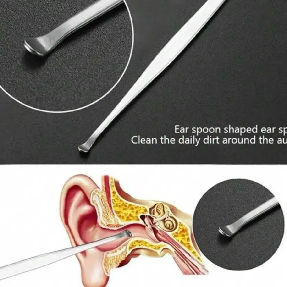 6 Counts Set Stainless Steel Spiral Ear Massage Cleaning Tool,Stainless Steel Earwax Removal Tool kit,Mini Portable Ear from PriceLows™