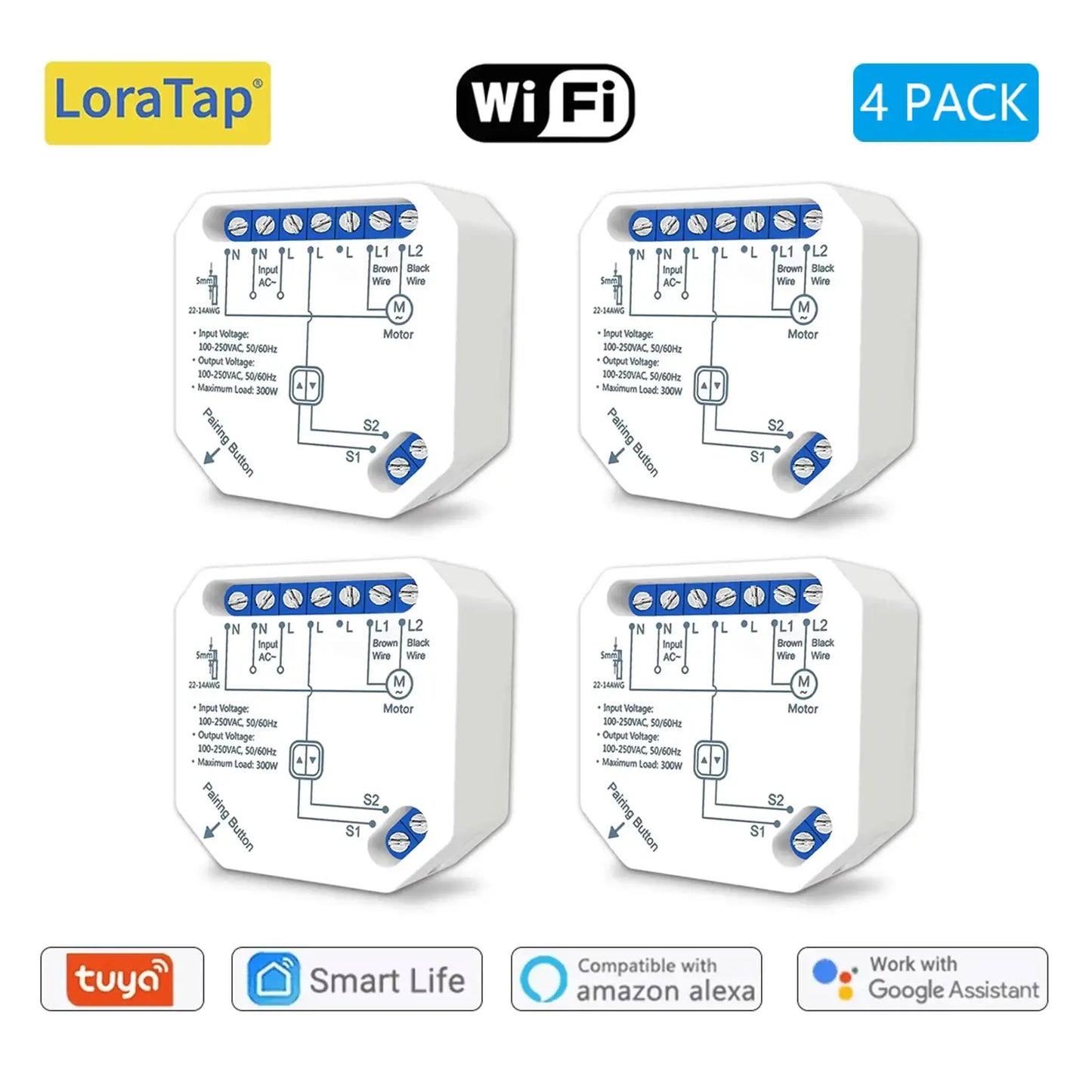 Tuya Smart Life WiFi Curtains Switch Connected Roller Shutters Control Blinds Motor Google Home Alexa Electric Window LoraTap from PriceLows™