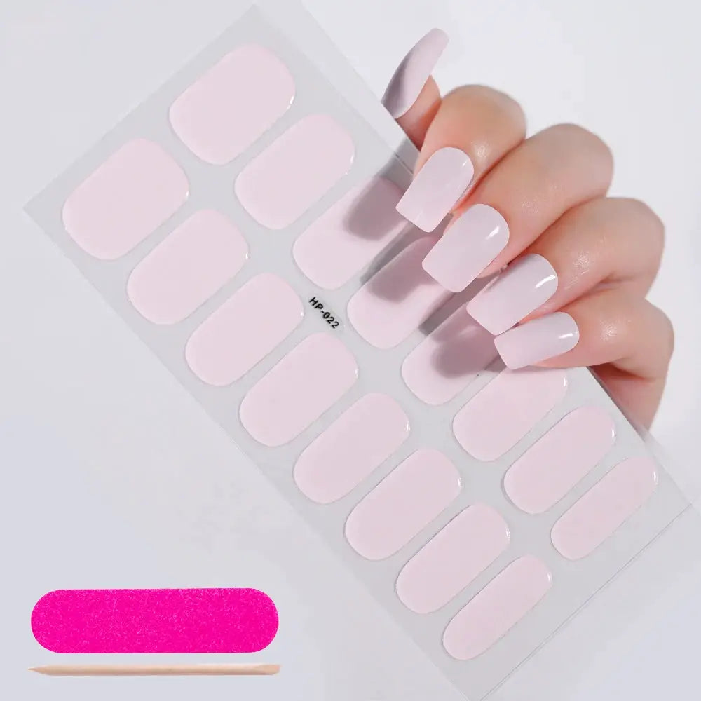 Semi Cured Wraps Fast Gel Nail Sticker Soild Nail Gel Wraps Adhesive Full Cover Gel Nail Decal UV Lamp Cured Manicure Decoration from PriceLows™