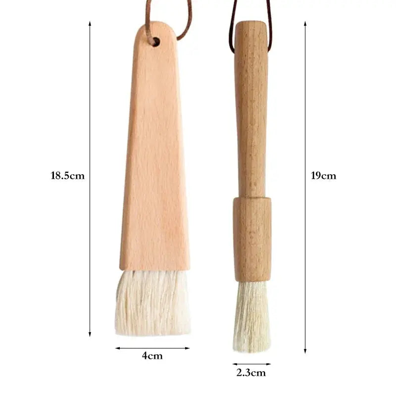Basting Brush Set | Natural Wood Handle | Heat Resistant | 2 Piece Set