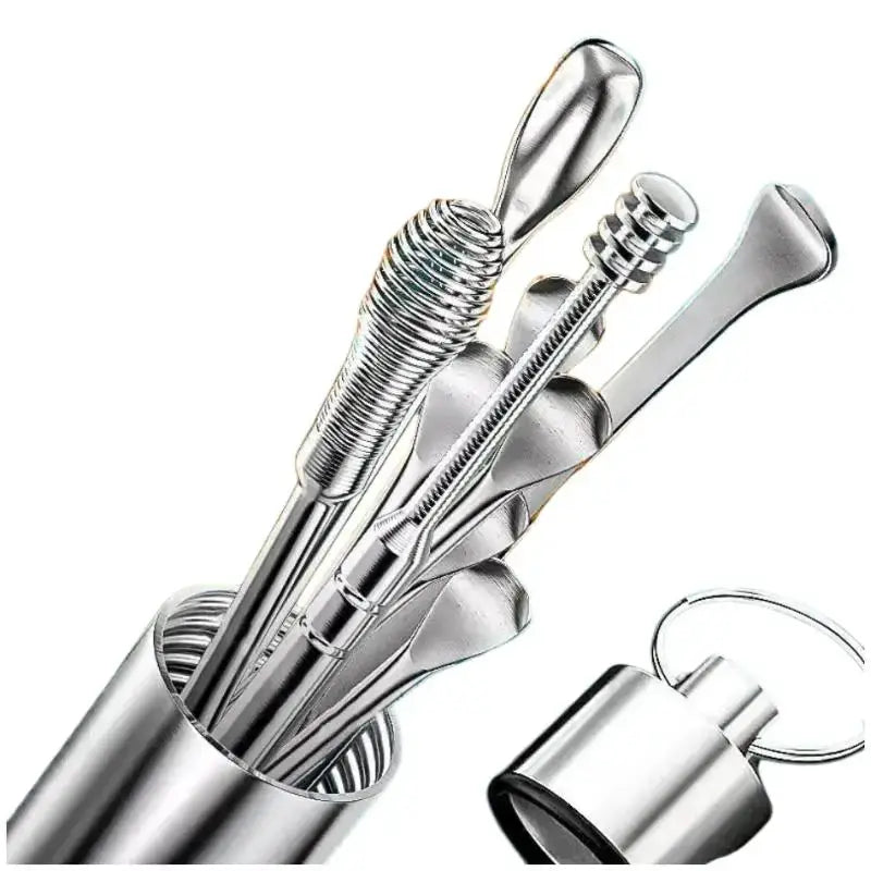 10Pcs/set Ear Wax Pickers Stainless Steel Earpick Wax Remover Care Ear Clean Tool Easy Carry from PriceLows™