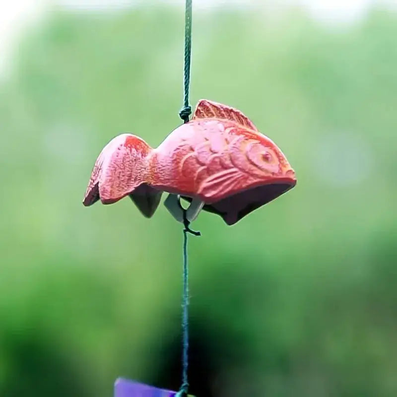 Cast Iron Japanese Koi Fish Wind Chime Small Outdoor Feng Shui Temple Bell Garden Lawn Patio Decor Battery-Free No Power Needed from PriceLows™