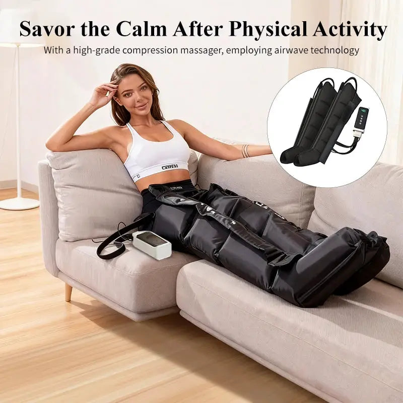 Air Compression Leg Massager | Air Bag Kneading | Plug-In Adapter