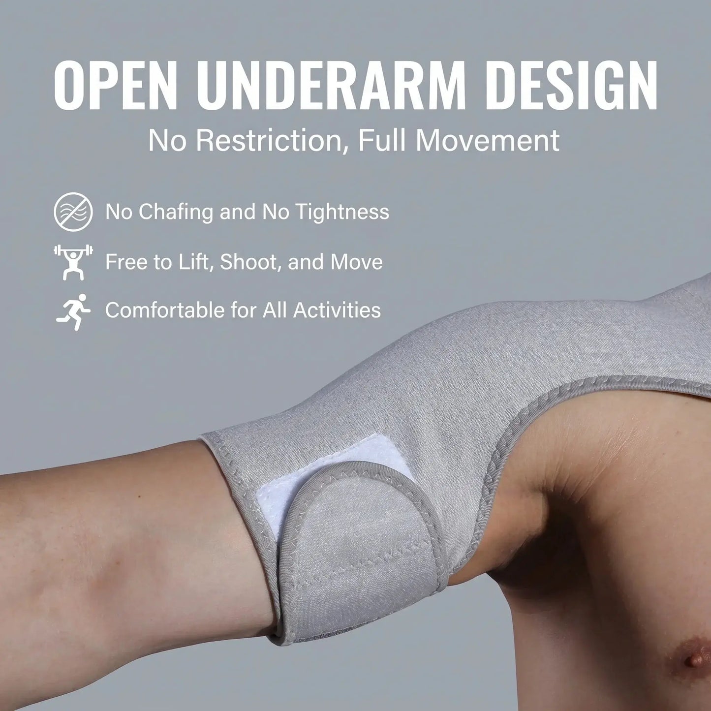 Adjustable Shoulder Support Brace | Breathable Compression Knit | Grey Sports Wraps