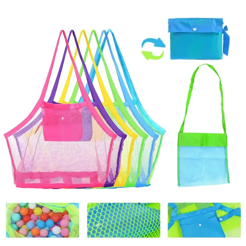 Children Sand Away Protable Mesh Bag Kids Toys Storage Bags Swimming Large Beach eco Bag Women Cosmetic Makeup Bag сумка женска from PriceLows™
