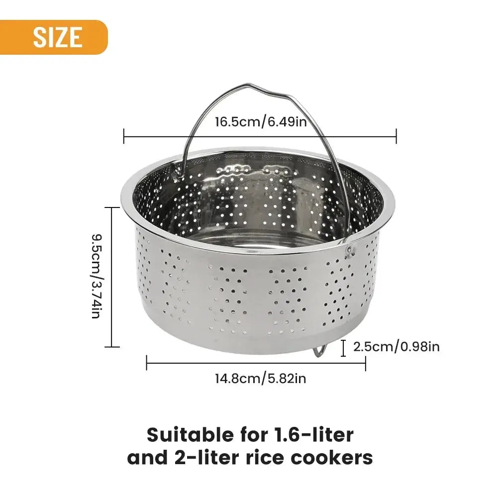 Stainless Steamer Basket | Silicone Handle | Instant Pot Accessory | One Size