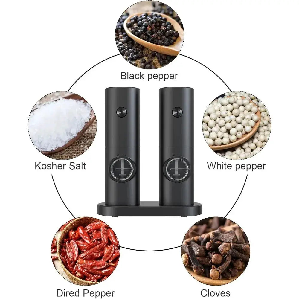 Electric Salt And Pepper Grinder | Battery Powered | Adjustable Grind | 2 Pack
