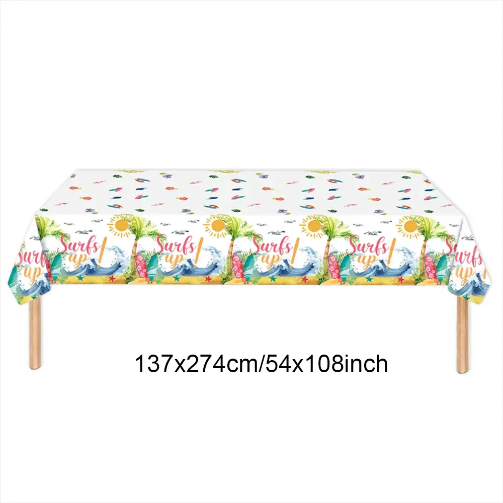 Surf Beach Party Tableware | Paper Plates Napkins Cups | Tattoos And Snack Tray