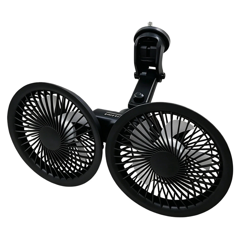 Car Fan | Dual Head USB | 360 Degree Rotatable | One Size