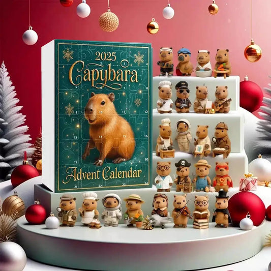 Capybara Advent Ornament Set | 24 Pack Acrylic Pendants | Christmas Decor
