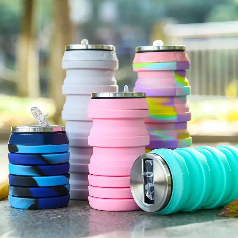 480ML Retractable Silicone Water Bottle Collapsible Cup Outdoor Travel Sport Drink Bottle YDSH03 from PriceLows™
