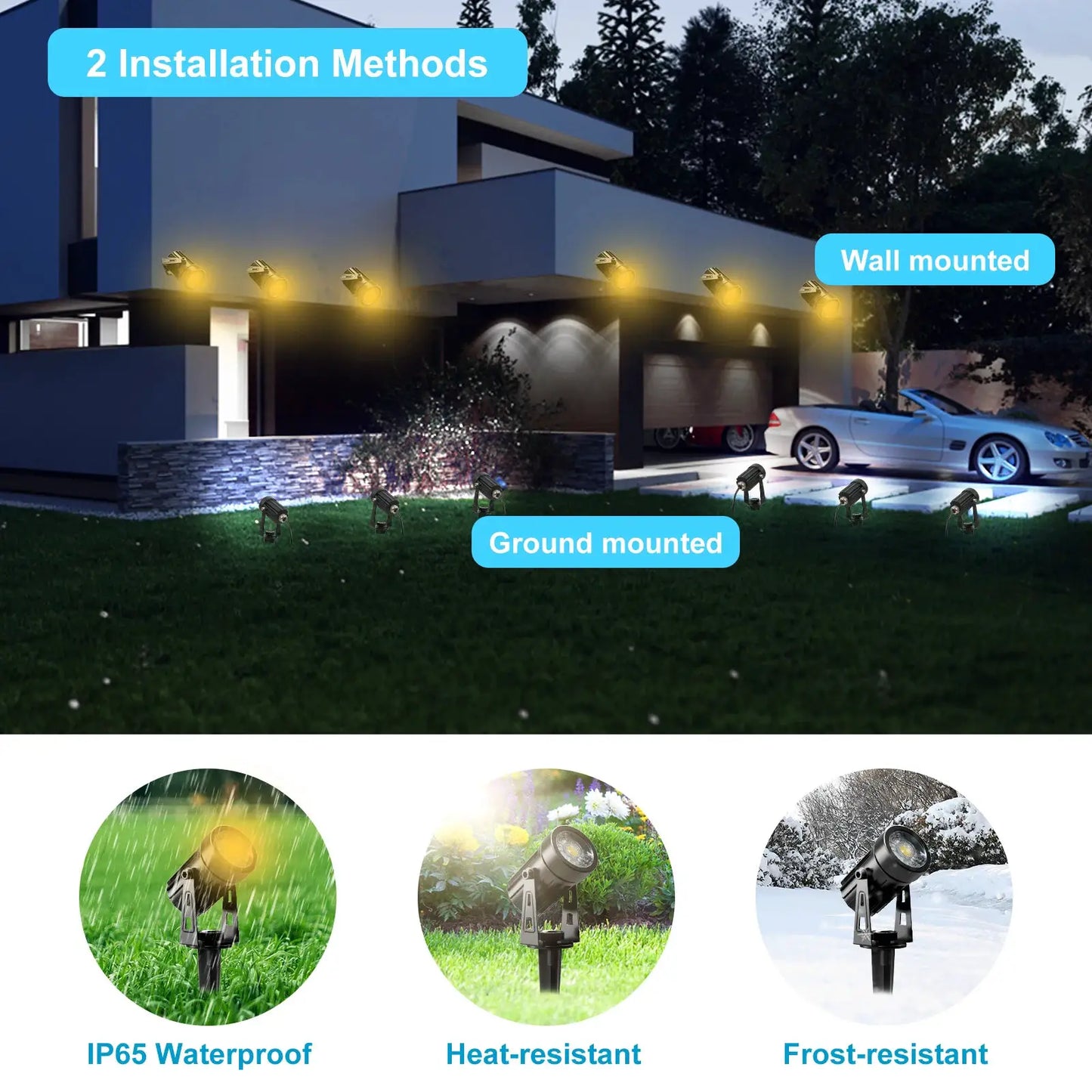 US Plug COB Super Bright Warm White Spotlight Led Garden Light Lawn Lamp Low Voltage Landscape Lighting IP65 Waterproof from PriceLows™