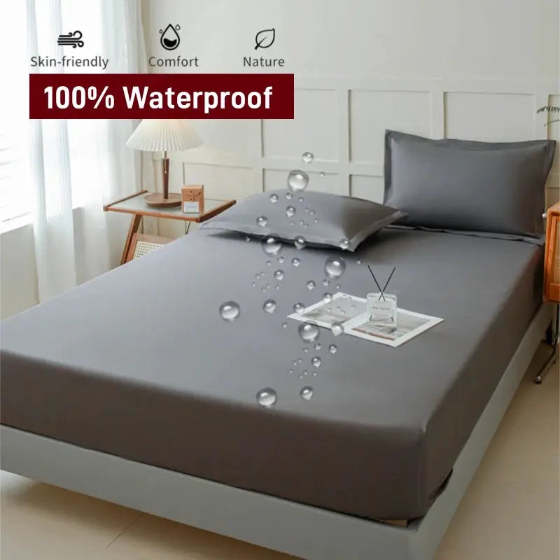Waterproof Fitted Bed Sheet With 360 Elastic Band Mattress protector Cover Bedspreads for Single Double King Queen Size Bedsheet from PriceLows™