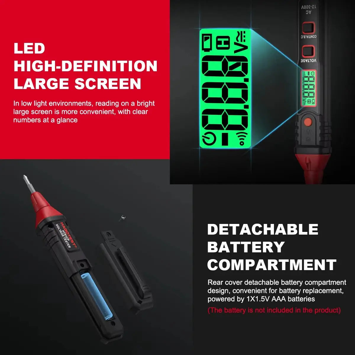 HABOTEST HT91CP/DP Series Digital Voltage Phase Sequence Measuring Pen Voltage Detector Probe Zero Live Wire Voltage Meter from PriceLows™