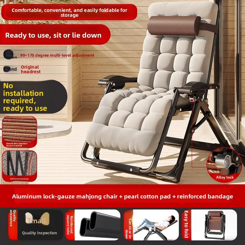 Lounge Chair Folding | Stainless Steel Frame | Recliner | One Size