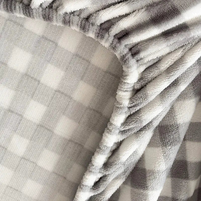 Fitted Bed Sheet | Polyester Fleece | Plaid Pattern | Single Queen King