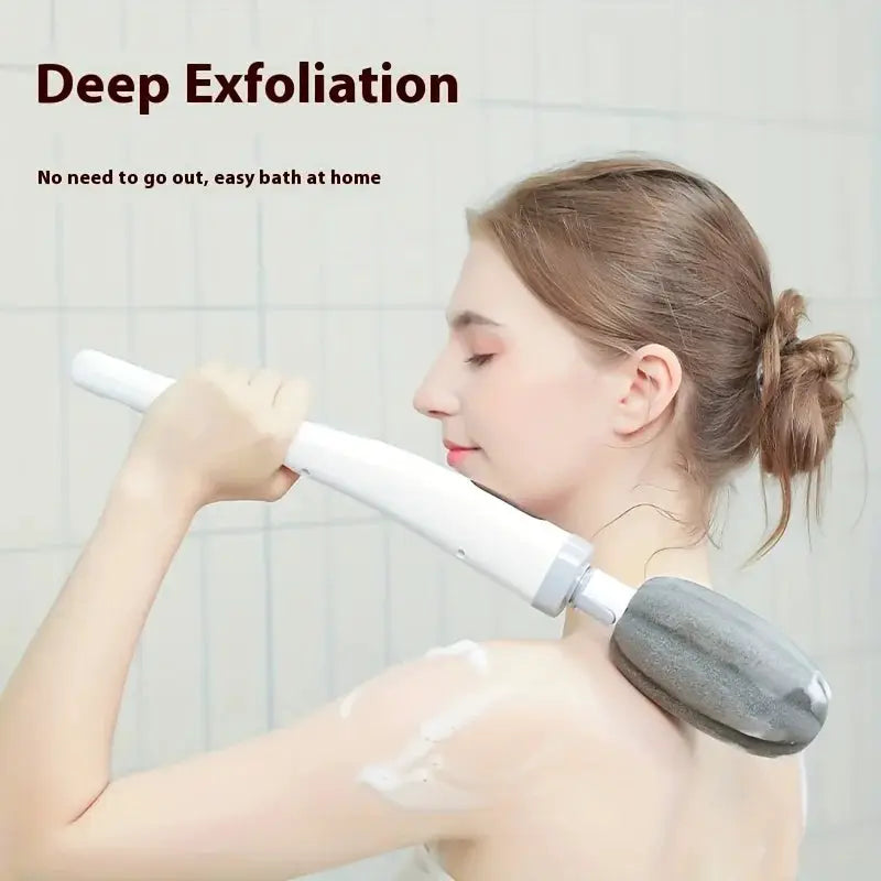 Electric Body Brush | Long Handle Waterproof | 3 Heads 2 Speeds | One Size