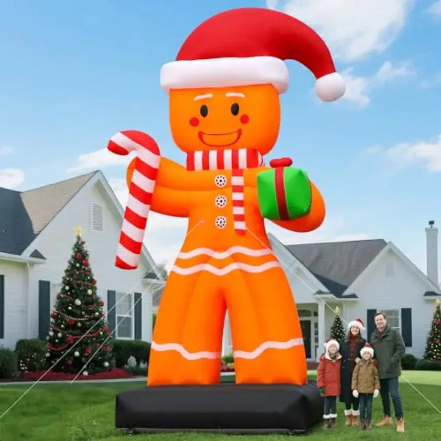 Inflatable Christmas Decor | Rugged PVC Build | Red Green Tones | 20 Foot High