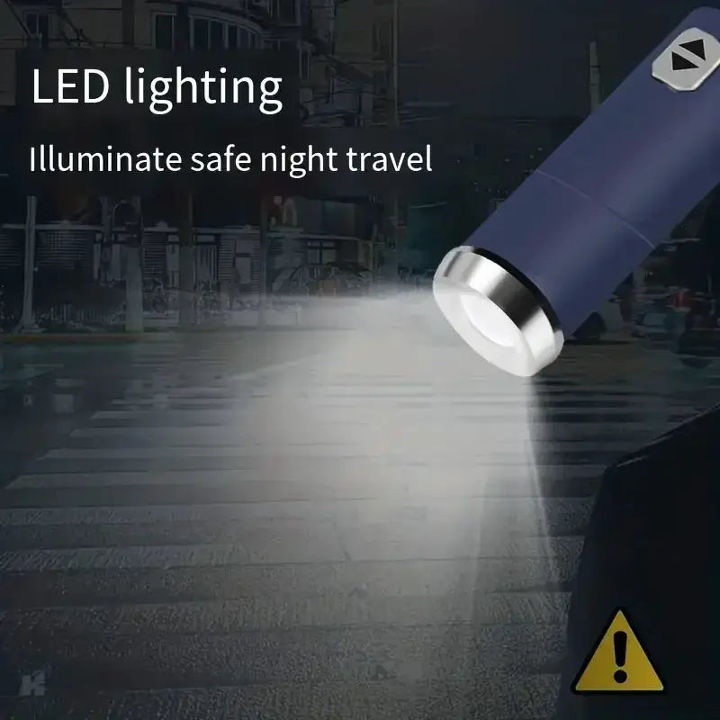 Automatic Folding Umbrella | LED Flashlight | Windproof | Three Fold