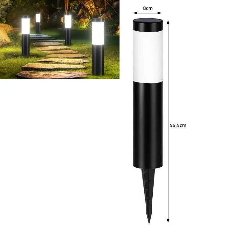 Solar Stainless Steel LED Modern Pathway Lights Upgraded Courtyard Outdoor Garden Cylindrical Lawn Light Outside Walkway Decor from PriceLows™