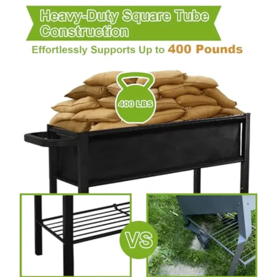 Raised Garden Bed with Legs for Outdoor Plants, Standing Elevated Planter Box Cart on Wheels for Vegetables Flower Herb Patio, from PriceLows™