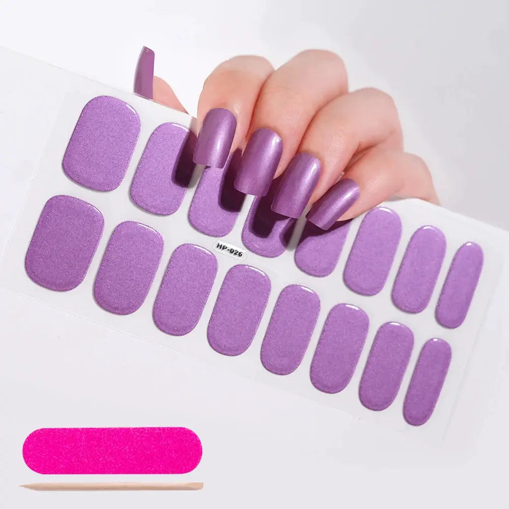 Semi Cured Wraps Fast Gel Nail Sticker Soild Nail Gel Wraps Adhesive Full Cover Gel Nail Decal UV Lamp Cured Manicure Decoration from PriceLows™