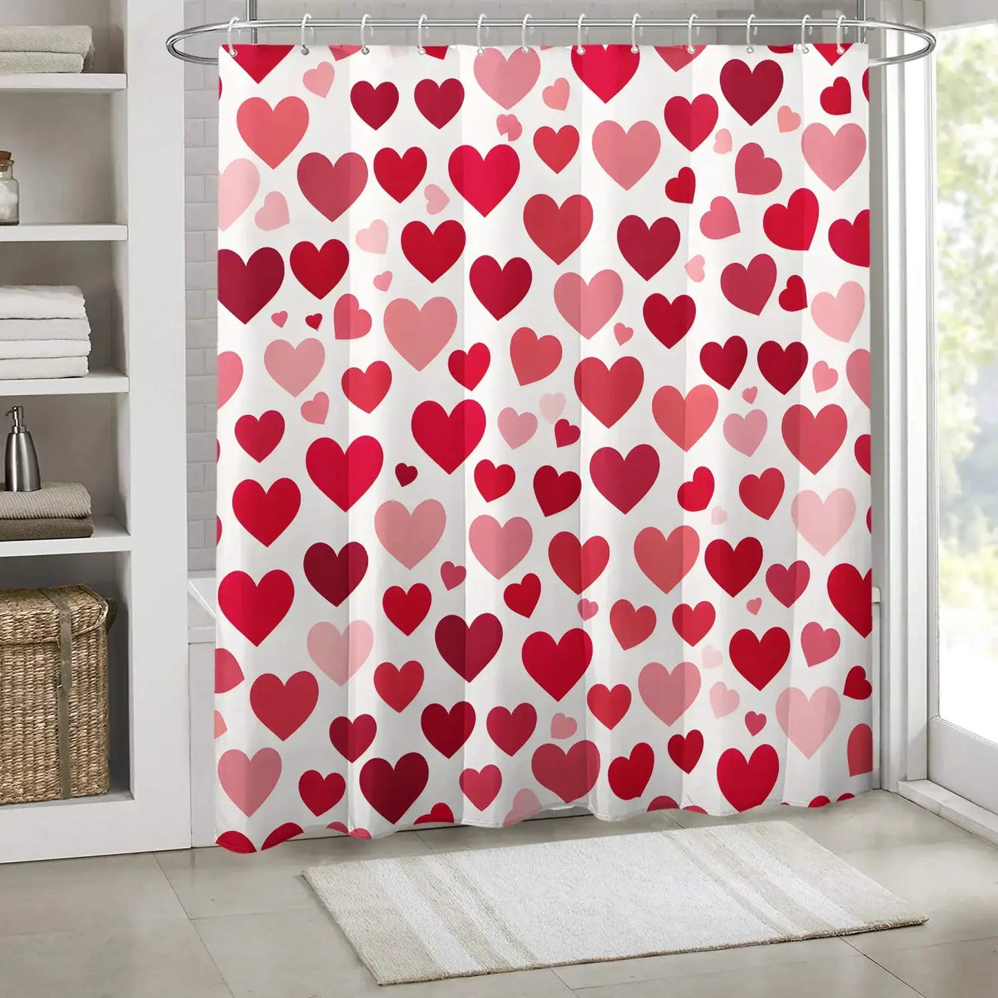 Universal Fit Shower Curtain With Hooks Set For Bathroom Decor And Water Control from PriceLows™