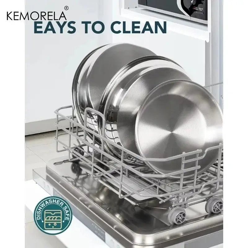 Stainless Steel Frying Pan Set | 316 Stainless | Removable Handle | Set