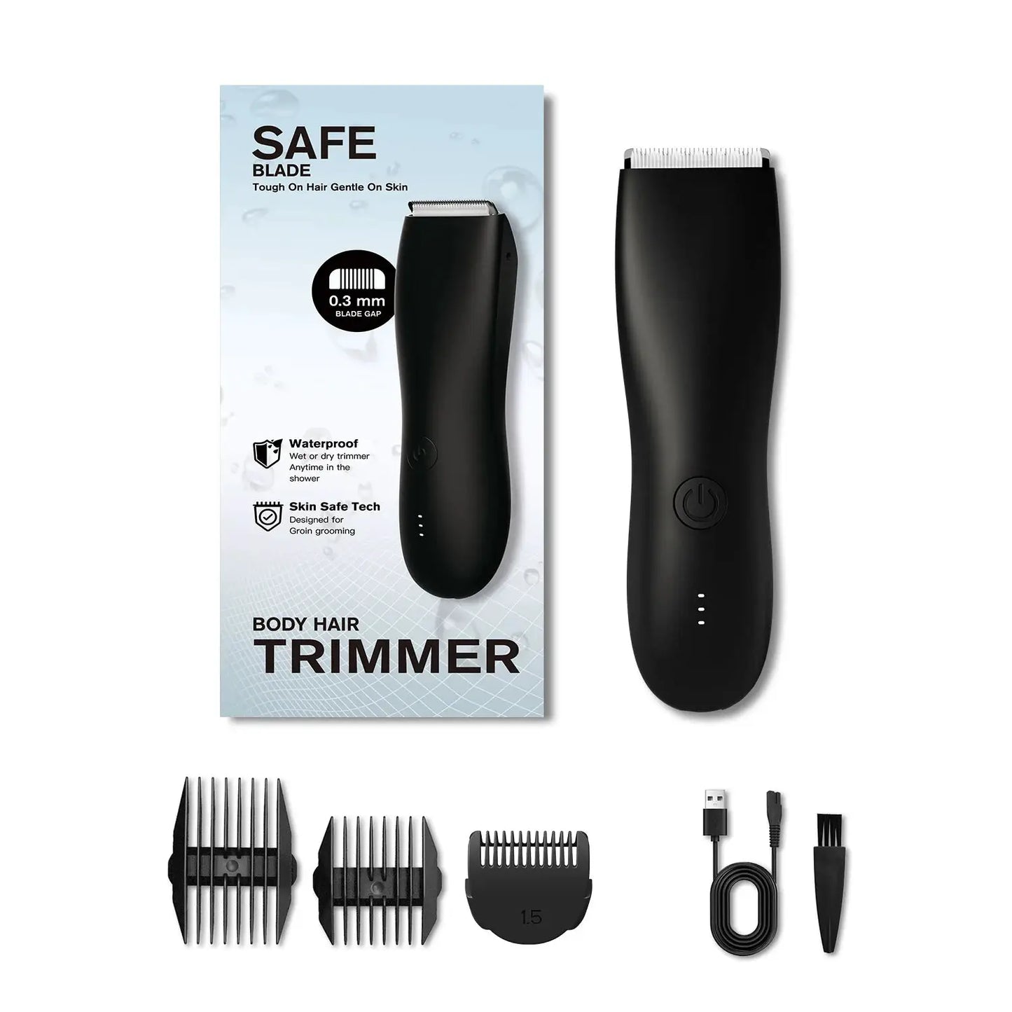 Unisex Body Hair Trimmer | Rechargeable Wet Dry | Stainless Steel Blades