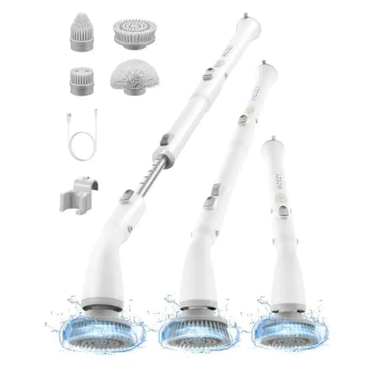 Cordless Shower Scrubber | 4 Brush Heads | Adjustable Extension Handle | HS1