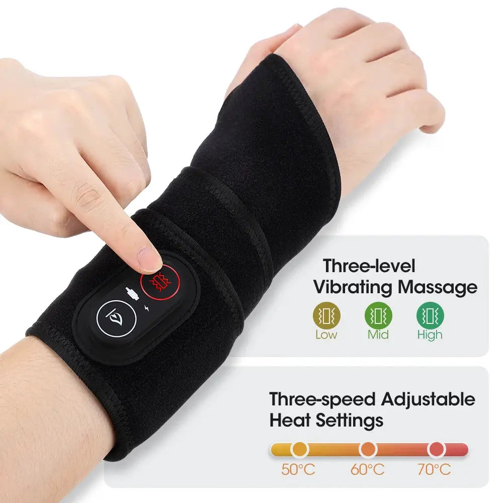 Cordless Wrist Brace | Red Light Therapy | 3 Heat Levels