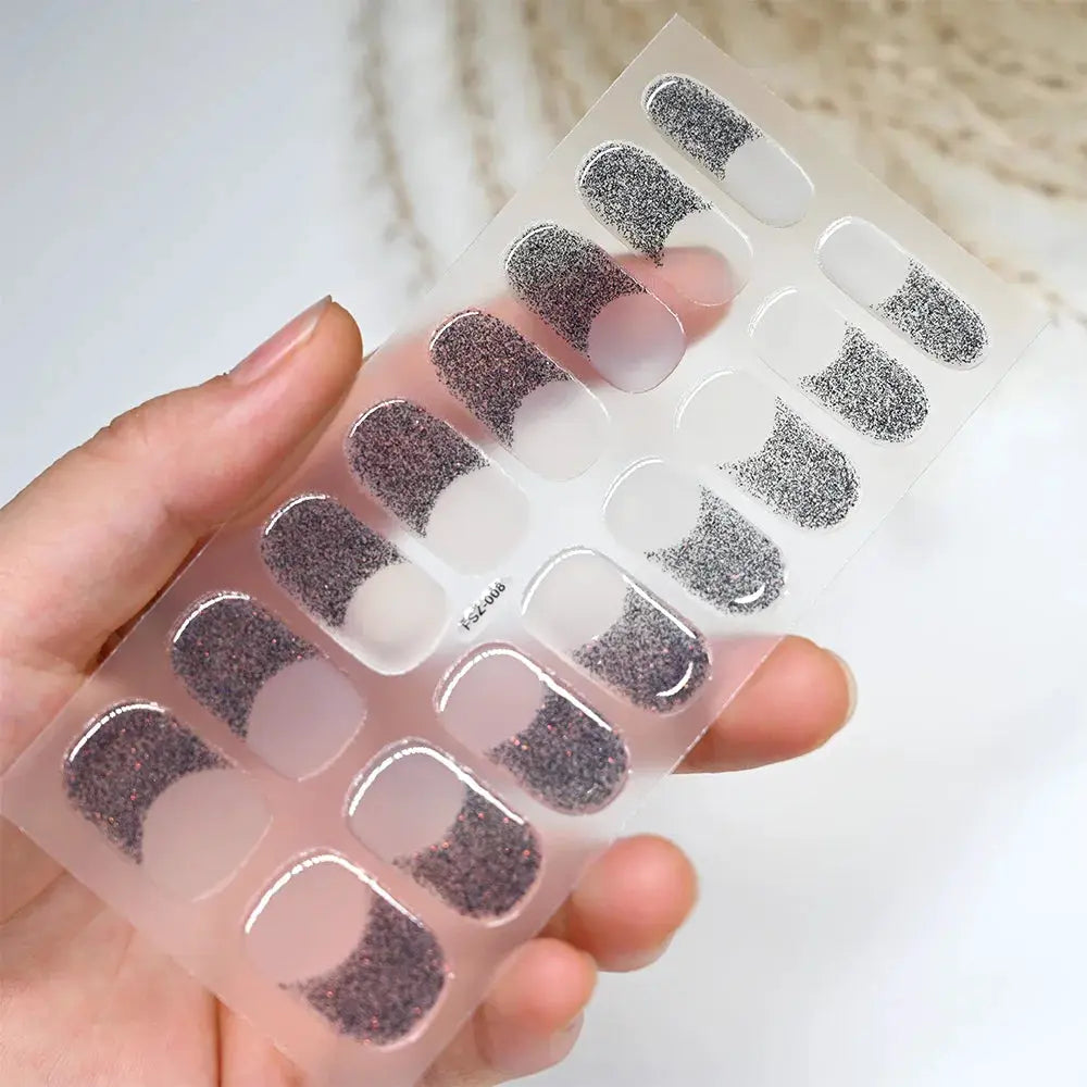Semi Cured Wraps Fast Gel Nail Sticker Soild Nail Gel Wraps Adhesive Full Cover Gel Nail Decal UV Lamp Cured Manicure Decoration from PriceLows™