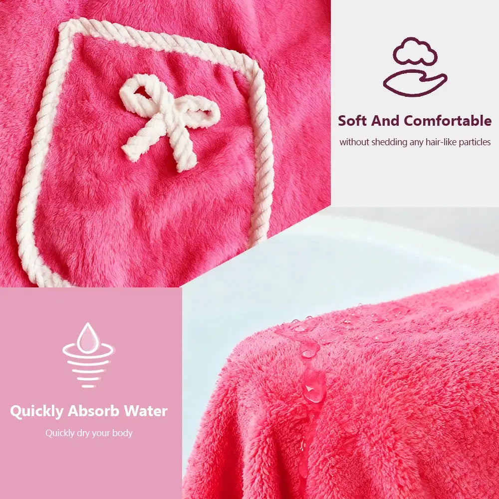 Women Bath Towel Wrap | Coral Velvet Texture | Quick Dry Absorbent