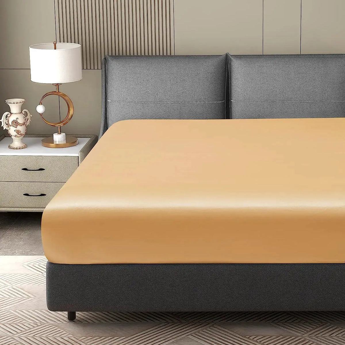 Satin Fitted Sheet | 100 Percent Polyester | Silky Soft | Solid Color