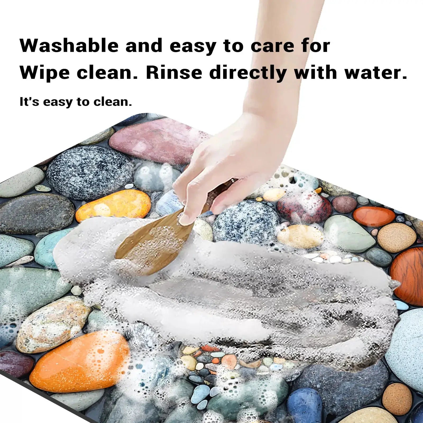 Stone Design Diatomite Bath Mat Bathroom Non-slip Shower Foot Mats Absorbent Quick Dry Toilet Rugs Carpet Doormat Washable from PriceLows™