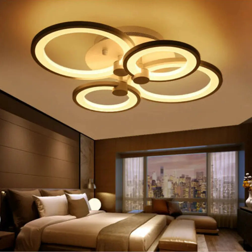 4/6/8 Heads Acrylic Modern LED Ceiling Light Flush Mount Stepless Dimming Lamp Chandelier Living Room Bedroom Indoor Lighting from PriceLows™