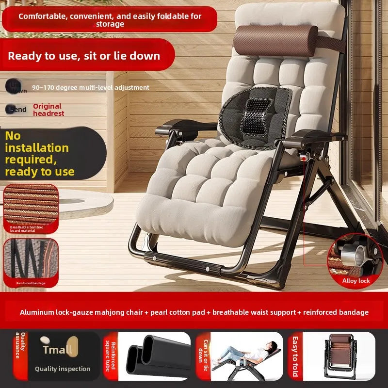 Lounge Chair Folding | Stainless Steel Frame | Recliner | One Size