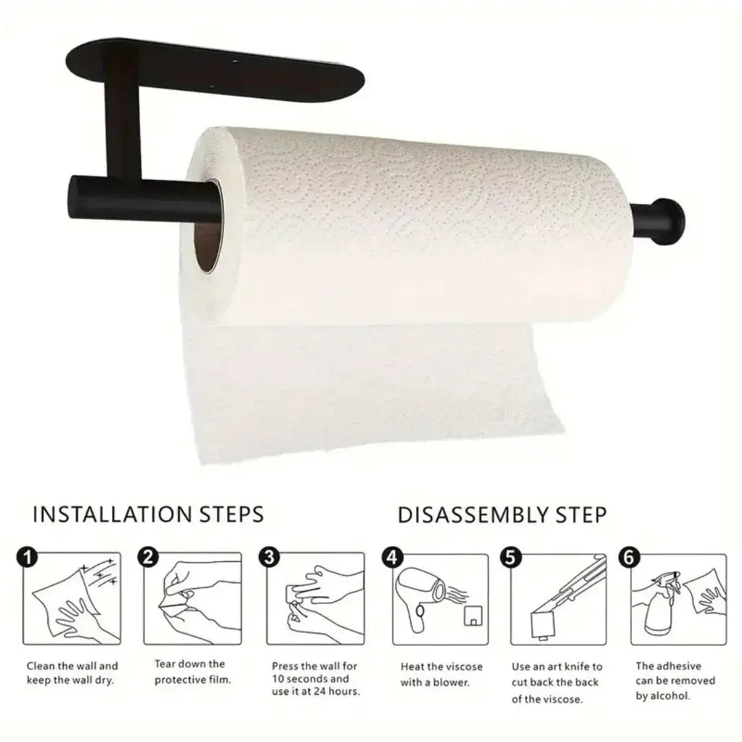 Strong Adhesive Paper Towel Holder, Adjustable Kitchen Organizer, for Countertop or Wall, Rust Proof from PriceLows™