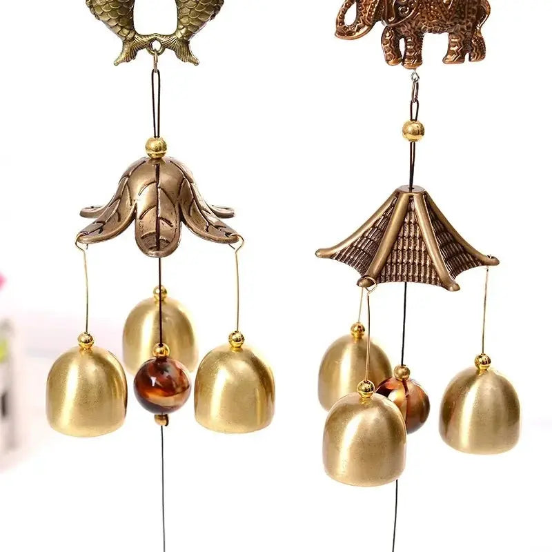 1Pcs Garden Courtyard Antique Style Copper Wind Chime Outdoor Home Decoration Metal Hanging Decoration Outdoor Lucky Metal Bell from PriceLows™