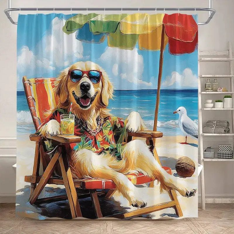 Funny Bathing Dogs Shower Curtain Bathtub Wash Your Paws Cute Pet Cartoon Animals Bath Curtains Fabric Bathroom Decor with Hooks from PriceLows™