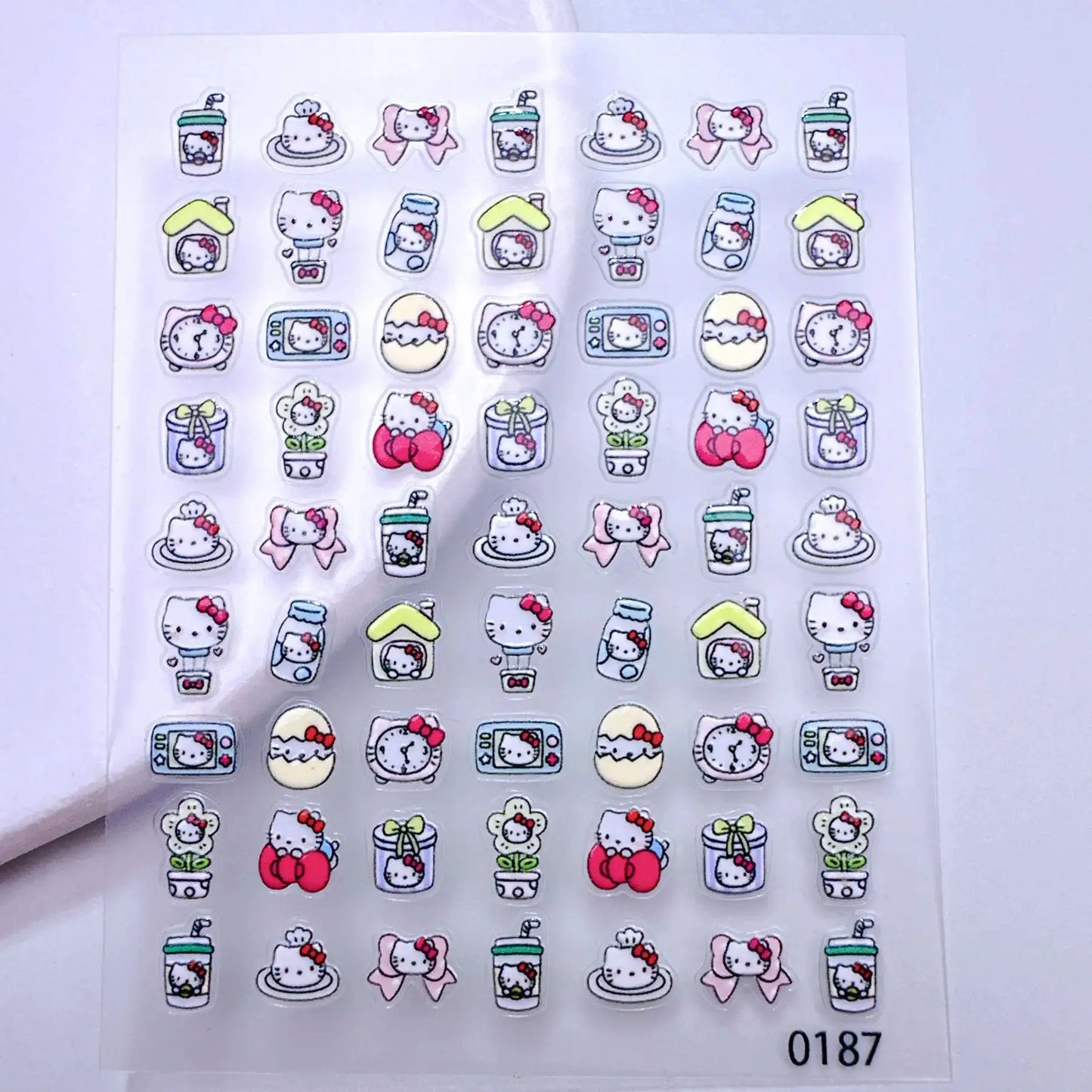 1Pcs Korean Ins Cute Kitty Nail Stickers - Sweet Cartoon Press-On Nail Art Decor for Kawaii Manicures & DIY Designs from PriceLows™