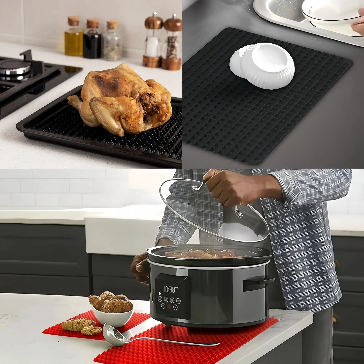 Silicone Baking Mat | Large Size | Nonstick Pyramid Design | Baking And Pastry