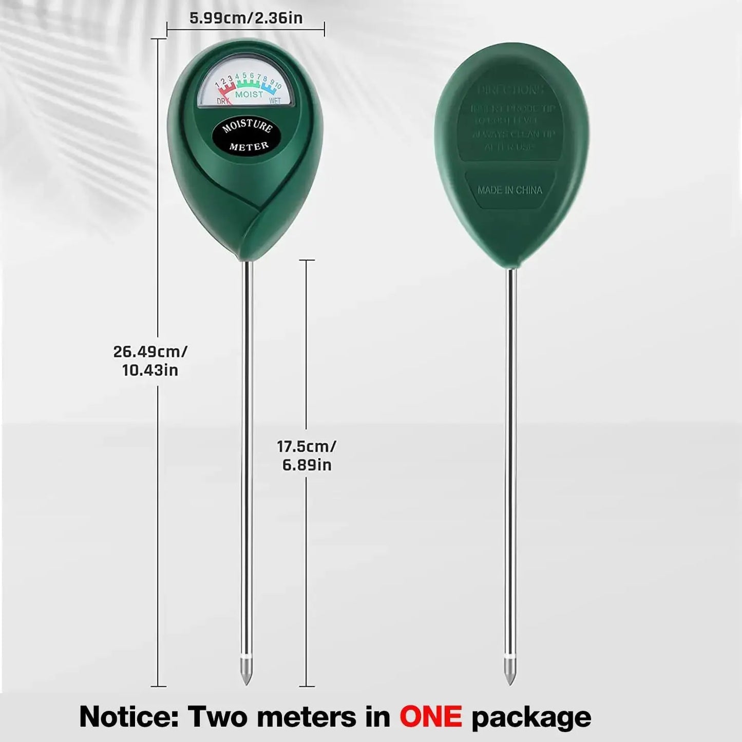 Soil Moisture Meter for Plants, No Battery Needed, Indoor Outdoor Use, Green+Black from PriceLows™