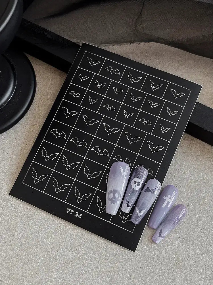 Jelly Halloween Skeleton Stickers Nail Art Cool Evil dark style decorative Nails Sticker DIY Trendy Manicure Ornaments Supplier from PriceLows™