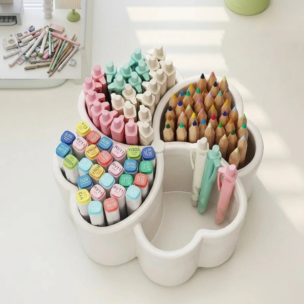 Desktop Storage Box | 4 Compartments | Polished Finish | Height Under 27 In
