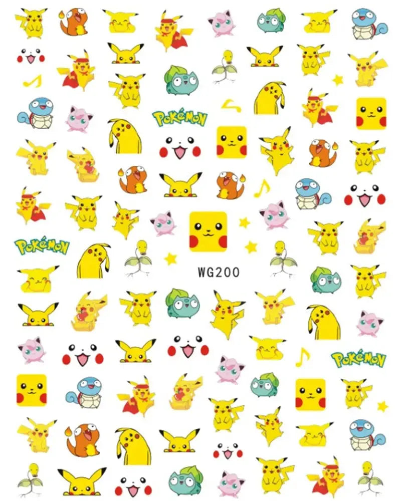 1PCS Cartoon Kawaii Pokémon Nail Stickers 3D Sanrio Hello Kitty Stickers For Nails Nails Accesories Anime Kuromi Nail Supplies from PriceLows™