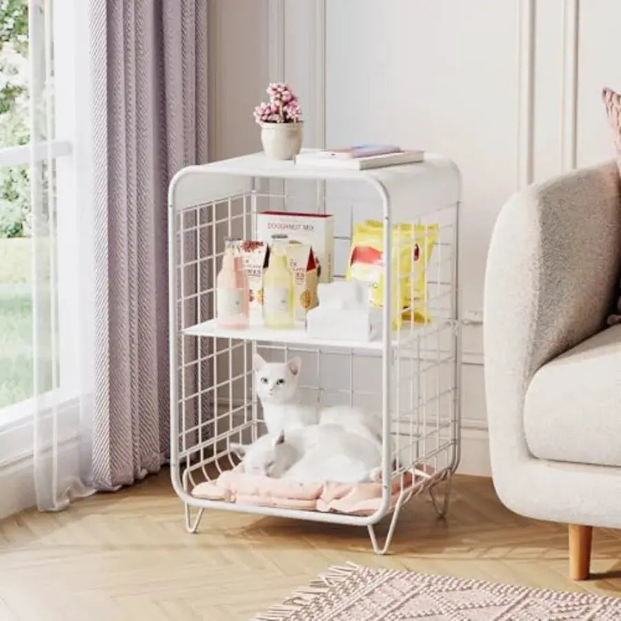 Cute Nightstand, Metal Side Table, 3 Tier End Table with Storage, Vintage Bedside Table, Girls Bedroom Furniture, Coffee Table from PriceLows™